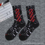 1 Pair Brand New Fashion Pure Cotton Black White Crew Unisex Socks Sports High Skateboard Blaze Street Wear Happy Long Warm Winter And Autumn Socks For Men And Women