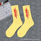1 Pair Brand New Fashion Pure Cotton Black White Crew Unisex Socks Sports High Skateboard Blaze Street Wear Happy Long Warm Winter And Autumn Socks For Men And Women