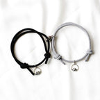 1 Pair Magnet Couple Bracelets Fashion Simple Solid Color Couple Bracelet Pendants Weaving Bracelet Adjustable Mutual Attraction Weave Rope Braided Charm Pendants Bracelet With Magnetic Bells Vows Of Eternal Love Bracelet For Women Men Gift