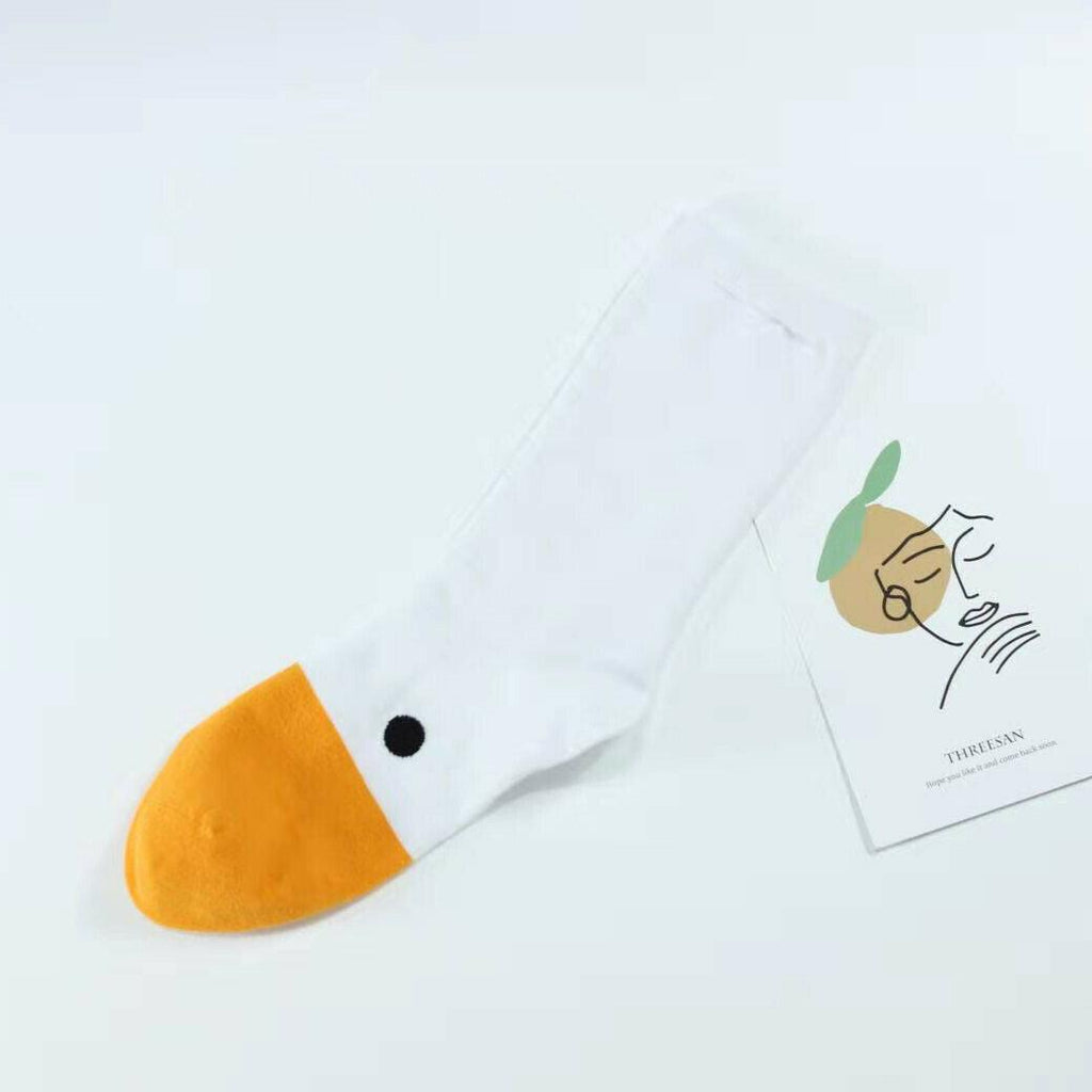 1 Pair New Fashion Funny Crazy Goose Head Sport Cotton Sock 3D Creative Happy Animal Casual Socks Unisex Halloween Socks Costume Funny Socks For Men And Women Stevvex