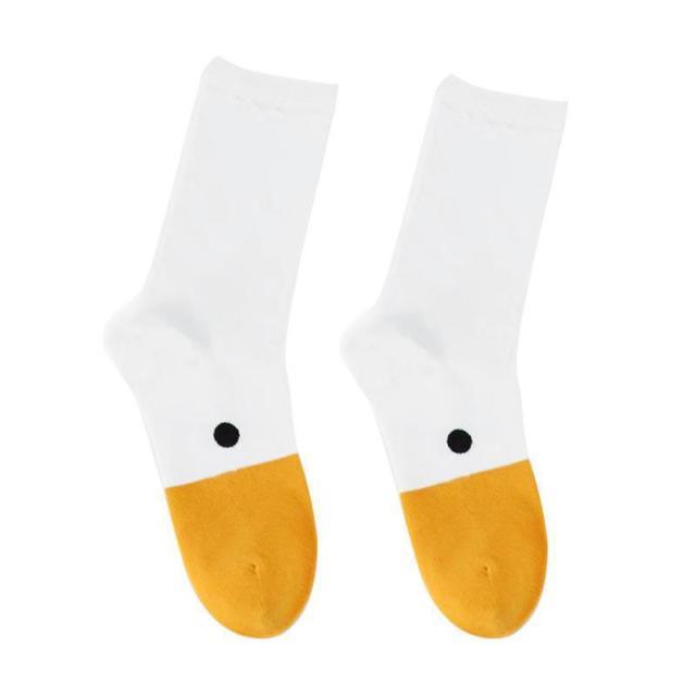 1 Pair New Fashion Funny Crazy Goose Head Sport Cotton Sock 3D Creative Happy Animal Casual Socks Unisex Halloween Socks Costume Funny Socks For Men And Women Stevvex