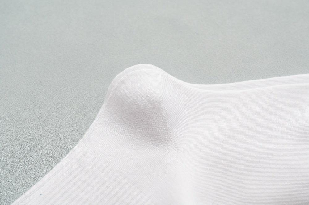 1 Pair New Unisex Combed Out Of Pure Cotton Sports Socks Breathable Compression Long Solid Black White Socks Summer Winter Middle Tube Warm Socks For Men And Women Stevvex