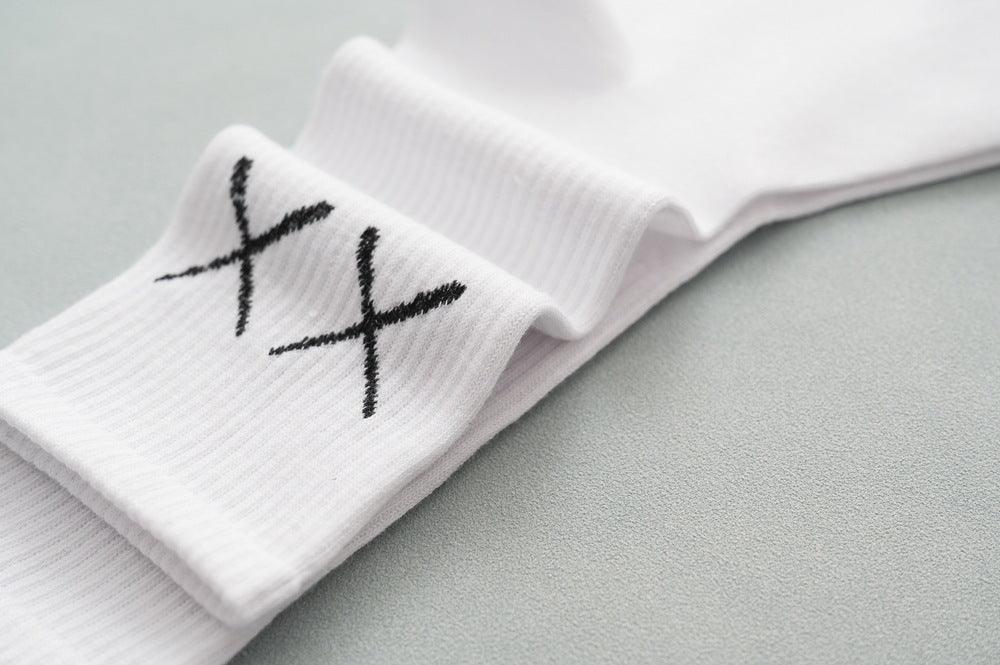 1 Pair New Unisex Combed Out Of Pure Cotton Sports Socks Breathable Compression Long Solid Black White Socks Summer Winter Middle Tube Warm Socks For Men And Women Stevvex