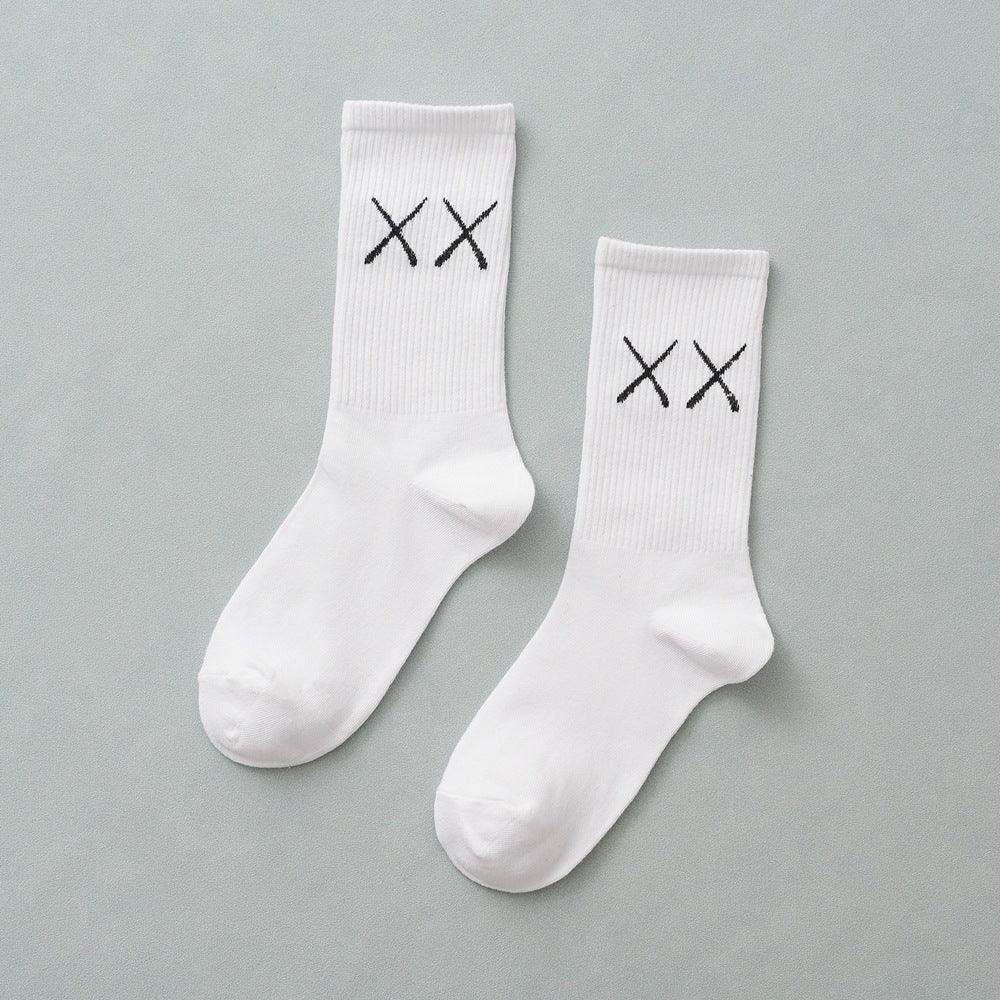 1 Pair New Unisex Combed Out Of Pure Cotton Sports Socks Breathable Compression Long Solid Black White Socks Summer Winter Middle Tube Warm Socks For Men And Women Stevvex
