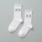 1 Pair New Unisex Combed Out Of Pure Cotton Sports Socks Breathable Compression Long Solid Black White Socks Summer Winter Middle Tube Warm Socks For Men And Women Stevvex