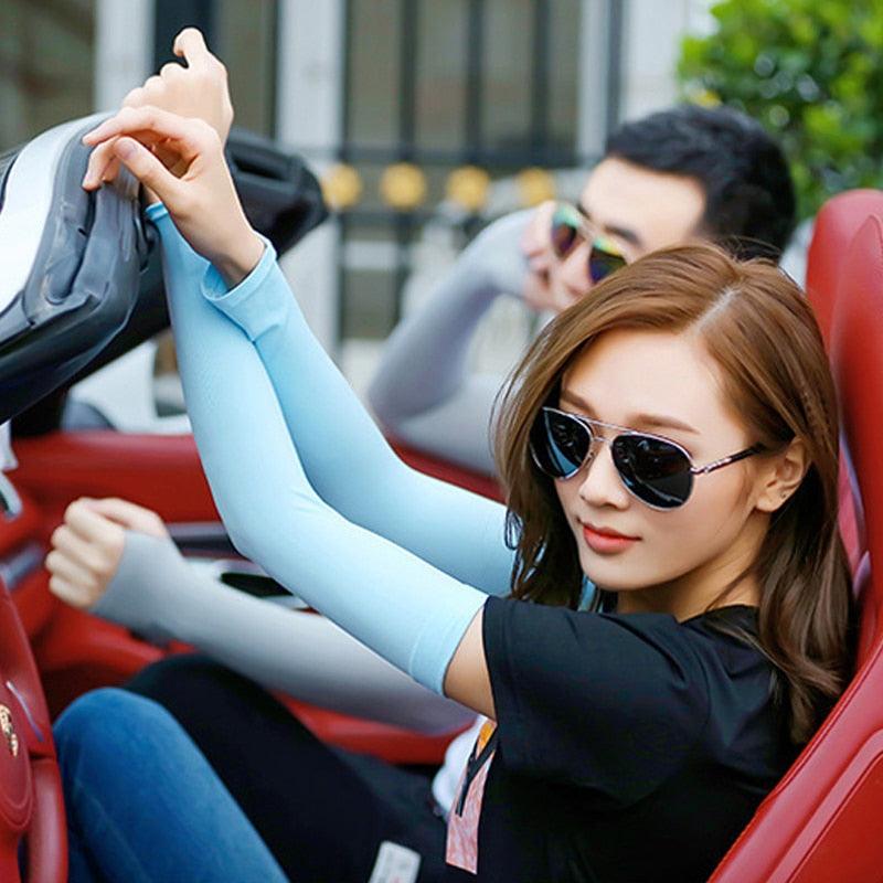 1 Pair Sport Sun Protection Arm Covers Cooling For Men Women Summer Sunblock Cycling Driving Golf Running Unisex Elbow Cover Outdoor Cycling Running Fishing Driving Cool Anti-UV Arm Sleeves For Workout Stevvex