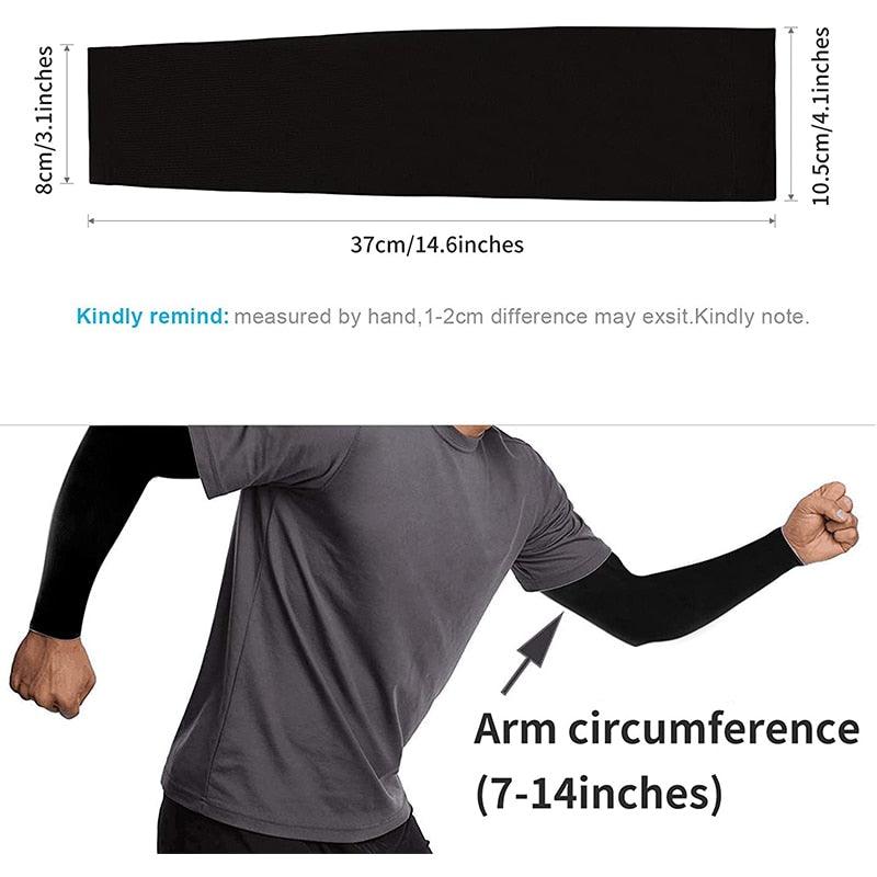 1 Pair Unisex Cool Cycling Sleeve Sport Cooling Arm Sleeves Anti-sunburn Sunscreen UV Sports Fitness Sun Protection Arm Women Sleeves Cooling Arms Men Sports Safety Sleeves Long Soft Tennis Arm Cover Stevvex