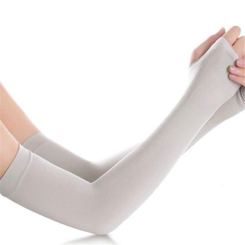 1 Pair Unisex Cool Cycling Sleeve Sport Cooling Arm Sleeves Anti-sunburn Sunscreen UV Sports Fitness Sun Protection Arm Women Sleeves Cooling Arms Men Sports Safety Sleeves Long Soft Tennis Arm Cover Stevvex