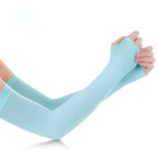 1 Pair Unisex Cool Cycling Sleeve Sport Cooling Arm Sleeves Anti-sunburn Sunscreen UV Sports Fitness Sun Protection Arm Women Sleeves Cooling Arms Men Sports Safety Sleeves Long Soft Tennis Arm Cover Stevvex