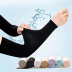 1 Pair Unisex Cool Cycling Sleeve Sport Cooling Arm Sleeves Anti-sunburn Sunscreen UV Sports Fitness Sun Protection Arm Women Sleeves Cooling Arms Men Sports Safety Sleeves Long Soft Tennis Arm Cover Stevvex