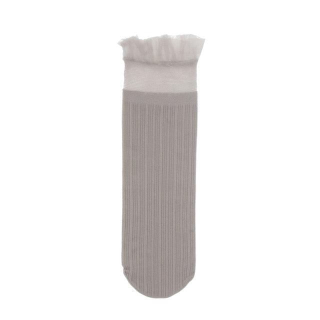 1 Pair Woman Socks Spring New Fashion Socks Solid Color Women Soft Cute Long Socks For Women Mesh Thin Socks High Quality Cotton Invisible Socks For Women Stevvex