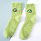 1 pairs Thermal Fluffy Socks Autumn-Winter New Year Socks New Fashion Warm Avocado Cherry Eggplant Socks Warm Ankle Socks Winter Socks For Men And Women Stevvex