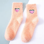 1 pairs Thermal Fluffy Socks Autumn-Winter New Year Socks New Fashion Warm Avocado Cherry Eggplant Socks Warm Ankle Socks Winter Socks For Men And Women Stevvex