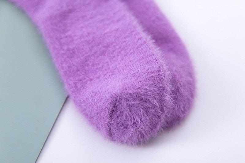 1 pairs Thermal Fluffy Socks Autumn-Winter New Year Socks New Fashion Warm Avocado Cherry Eggplant Socks Warm Ankle Socks Winter Socks For Men And Women Stevvex