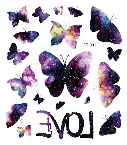 1 Pc Butterfly 3D Temporary Tattoo 52 Style Waterproof Butterfly Tattoos Stickers Temporary Colorful Design For Womens Stevvex