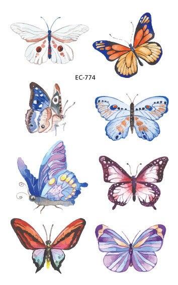 1 Pc Butterfly 3D Temporary Tattoo 52 Style Waterproof Butterfly Tattoos Stickers Temporary Colorful Design For Womens Stevvex