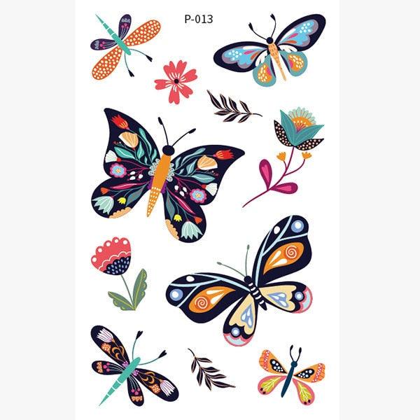 1 Pc Butterfly 3D Temporary Tattoo 52 Style Waterproof Butterfly Tattoos Stickers Temporary Colorful Design For Womens Stevvex
