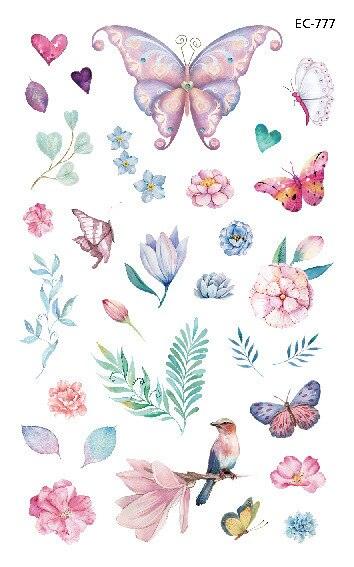 1 Pc Butterfly 3D Temporary Tattoo 52 Style Waterproof Butterfly Tattoos Stickers Temporary Colorful Design For Womens Stevvex