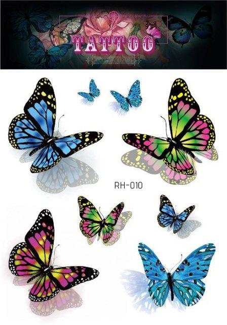 1 Pc Butterfly 3D Temporary Tattoo 52 Style Waterproof Butterfly Tattoos Stickers Temporary Colorful Design For Womens Stevvex