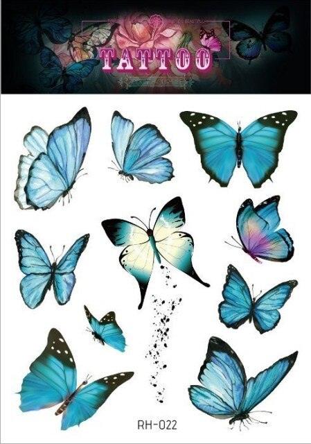 1 Pc Butterfly 3D Temporary Tattoo 52 Style Waterproof Butterfly Tattoos Stickers Temporary Colorful Design For Womens Stevvex