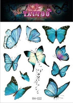 1 Pc Butterfly 3D Temporary Tattoo 52 Style Waterproof Butterfly Tattoos Stickers Temporary Colorful Design For Womens Stevvex
