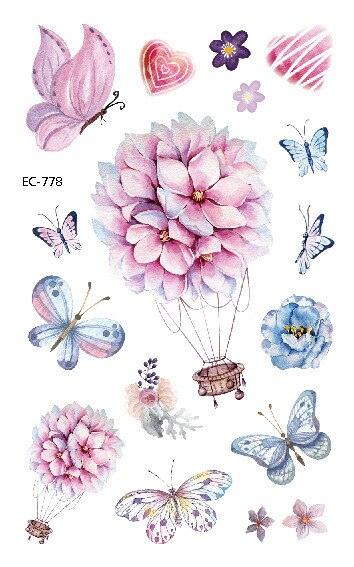 1 Pc Butterfly 3D Temporary Tattoo 52 Style Waterproof Butterfly Tattoos Stickers Temporary Colorful Design For Womens Stevvex