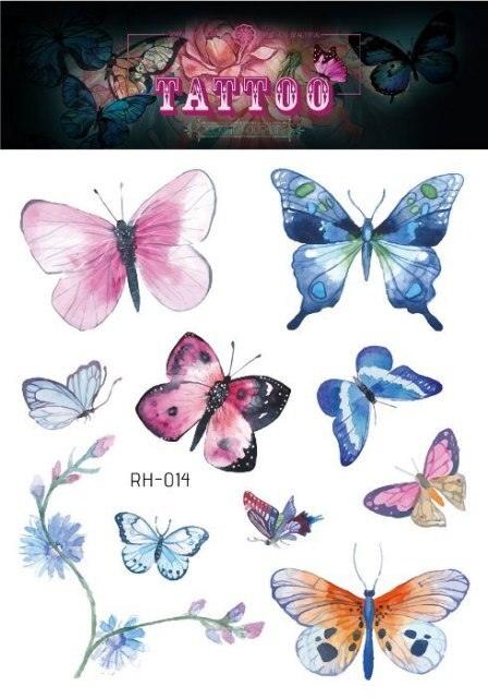 1 Pc Butterfly 3D Temporary Tattoo 52 Style Waterproof Butterfly Tattoos Stickers Temporary Colorful Design For Womens Stevvex