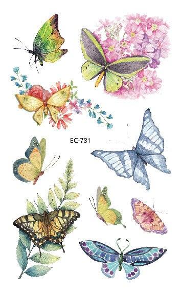 1 Pc Butterfly 3D Temporary Tattoo 52 Style Waterproof Butterfly Tattoos Stickers Temporary Colorful Design For Womens Stevvex