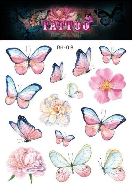 1 Pc Butterfly 3D Temporary Tattoo 52 Style Waterproof Butterfly Tattoos Stickers Temporary Colorful Design For Womens Stevvex
