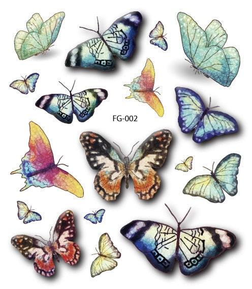 1 Pc Butterfly 3D Temporary Tattoo 52 Style Waterproof Butterfly Tattoos Stickers Temporary Colorful Design For Womens Stevvex