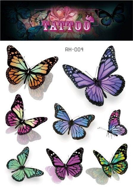 1 Pc Butterfly 3D Temporary Tattoo 52 Style Waterproof Butterfly Tattoos Stickers Temporary Colorful Design For Womens Stevvex