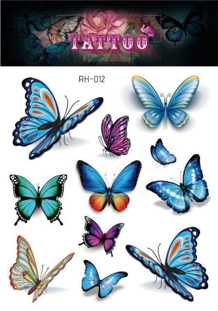 1 Pc Butterfly 3D Temporary Tattoo 52 Style Waterproof Butterfly Tattoos Stickers Temporary Colorful Design For Womens Stevvex