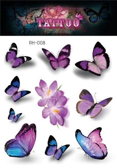1 Pc Butterfly 3D Temporary Tattoo 52 Style Waterproof Butterfly Tattoos Stickers Temporary Colorful Design For Womens Stevvex