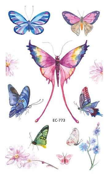 1 Pc Butterfly 3D Temporary Tattoo 52 Style Waterproof Butterfly Tattoos Stickers Temporary Colorful Design For Womens Stevvex