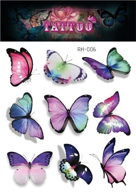 1 Pc Butterfly 3D Temporary Tattoo 52 Style Waterproof Butterfly Tattoos Stickers Temporary Colorful Design For Womens Stevvex