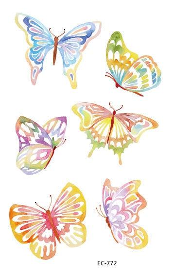1 Pc Butterfly 3D Temporary Tattoo 52 Style Waterproof Butterfly Tattoos Stickers Temporary Colorful Design For Womens Stevvex