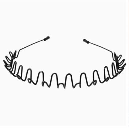 1 pc Fashion Wave Men's Women Unisex Black Wavy Hair Head Hoop Band Sport Headband Hairband Gorgeous Hair Accessories For Men And Women Stevvex