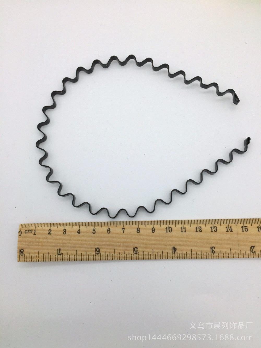 1 pc Fashion Wave Men's Women Unisex Black Wavy Hair Head Hoop Band Sport Headband Hairband Gorgeous Hair Accessories For Men And Women Stevvex