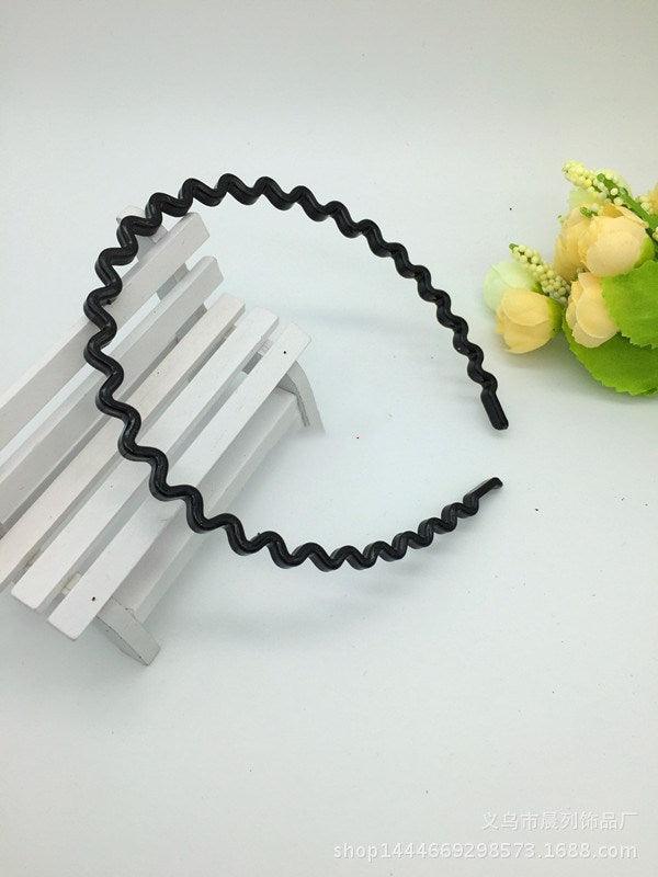 1 pc Fashion Wave Men's Women Unisex Black Wavy Hair Head Hoop Band Sport Headband Hairband Gorgeous Hair Accessories For Men And Women Stevvex