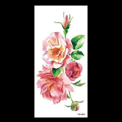 1 Pcs Elegant Temporary Tattoos Stickers Rose Flowers Arm Shoulder Tattoo Waterproof Big Luxury Flower For Womens Stevvex