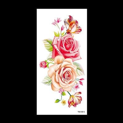 1 Pcs Elegant Temporary Tattoos Stickers Rose Flowers Arm Shoulder Tattoo Waterproof Big Luxury Flower For Womens Stevvex