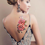1 Pcs Elegant Temporary Tattoos Stickers Rose Flowers Arm Shoulder Tattoo Waterproof Big Luxury Flower For Womens Stevvex