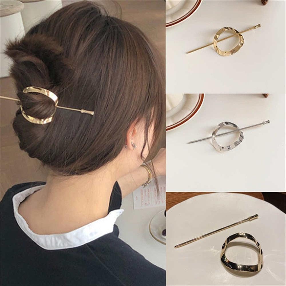 1 Pcs Women Metal Hairpin Retro Style Hair Sticks Hair Bun Cage with Stick Minimalist Hollow Vintage Hair Clips Fashion Hair Accessories for Women Stevvex