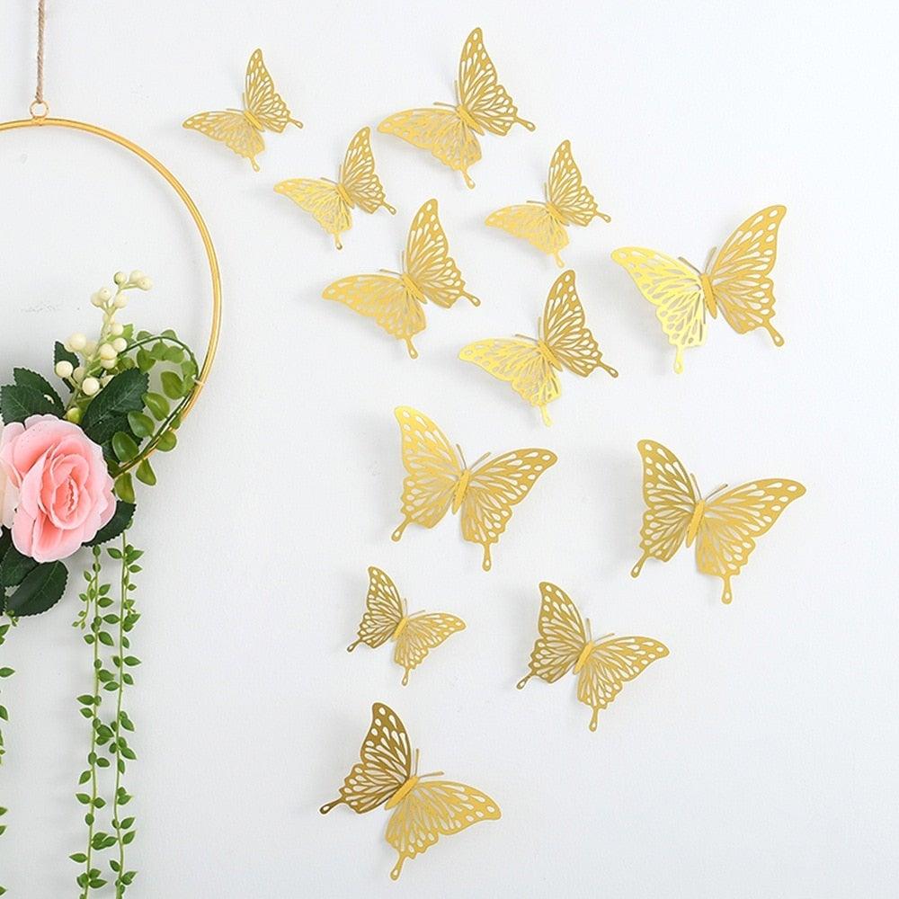 1 Set Pink Purple Chrome Rose Gold Balloon Garland With Butterfly Stickers Arch Kit For Birthday Wedding Party Decorations