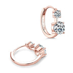 1.30ct D Moissanite Hoop Stud Earrings 925 Sterling Silver Mini Hoops Women BandsCo Straps