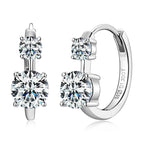 1.30ct D Moissanite Hoop Stud Earrings 925 Sterling Silver Mini Hoops Women BandsCo Straps
