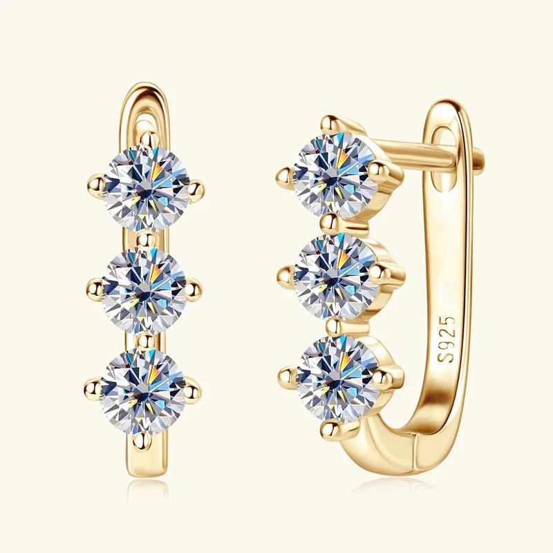 1.7ct Moissanite Necklace And Earrings Set 925 Sterling Silver Y Pendant D BandsCo Straps