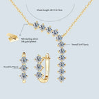 1.7ct Moissanite Necklace And Earrings Set 925 Sterling Silver Y Pendant D BandsCo Straps