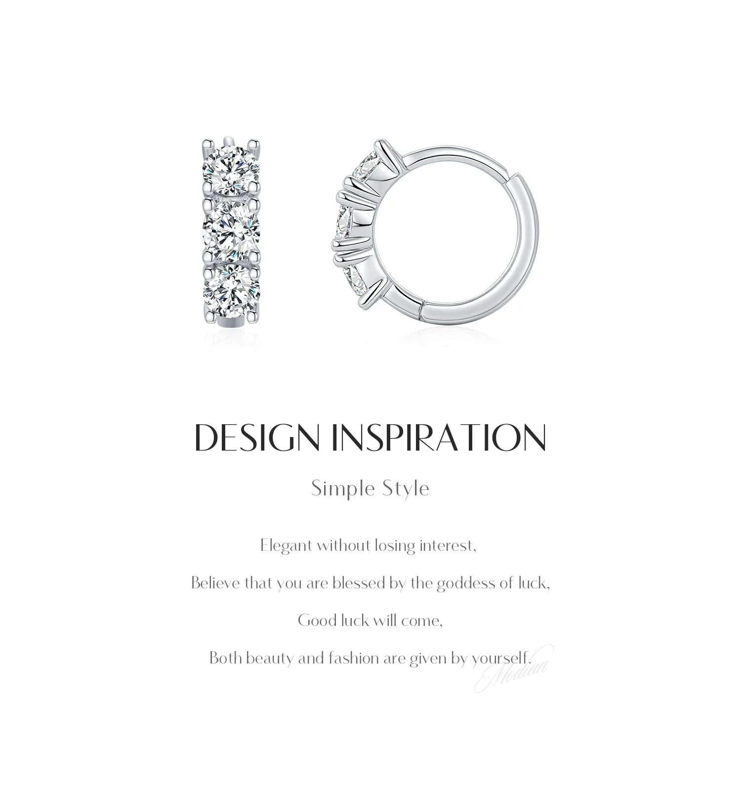 1.8ct High Clarity Moissanite Geometric Hoop Earrings 925 Sterling Silver BandsCo Straps
