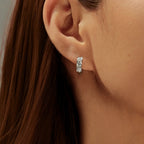1.8ct High Clarity Moissanite Geometric Hoop Earrings 925 Sterling Silver BandsCo Straps